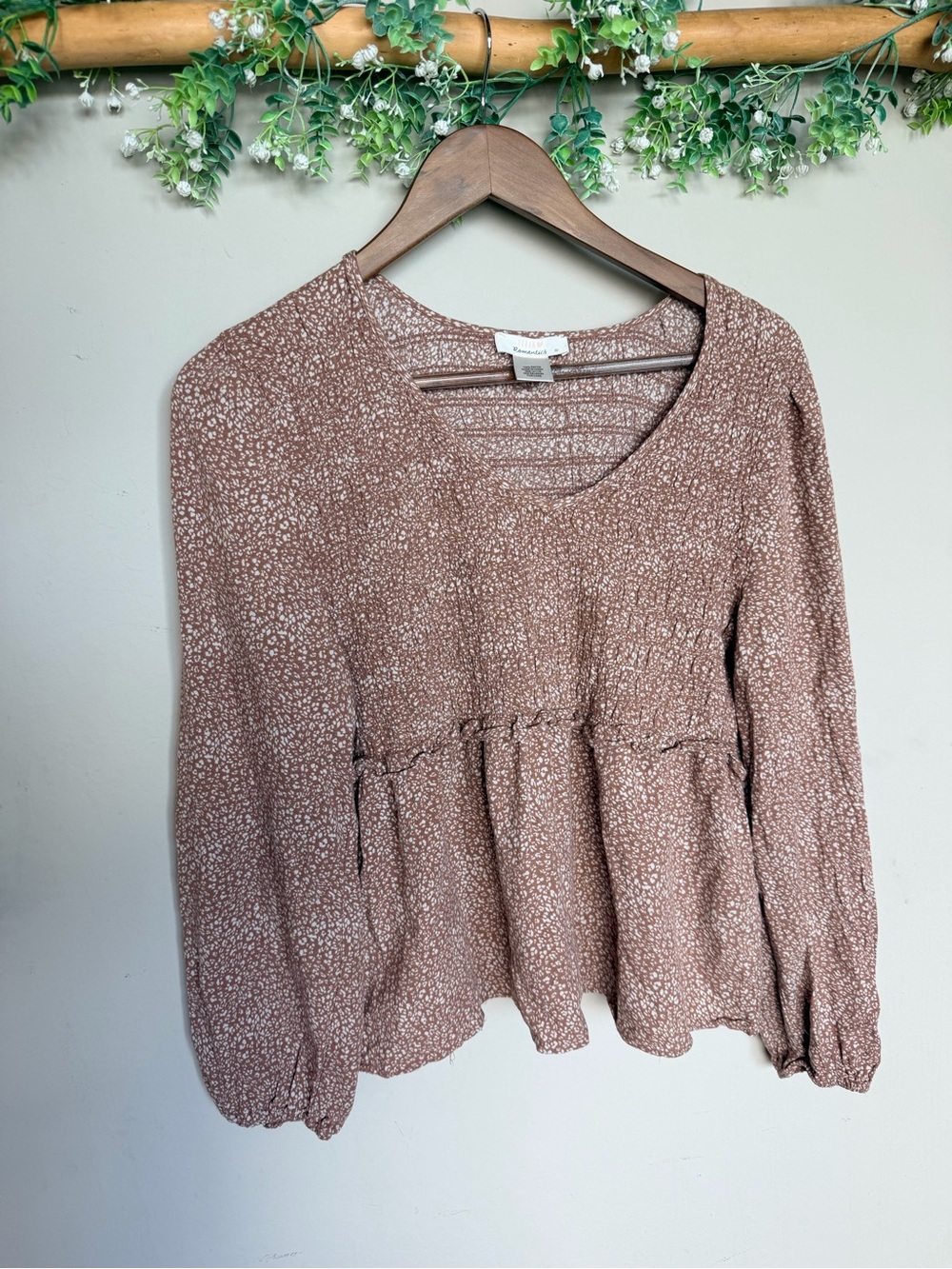 URBAN Romantics Smocked Peplum Blouse | size XL